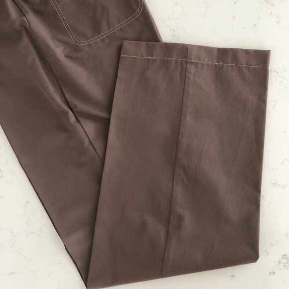 Gerry Weber Hi Waisted Straight Leg Pants w Pick Stitching Olive Green Sz 10 - Picture 2 of 12